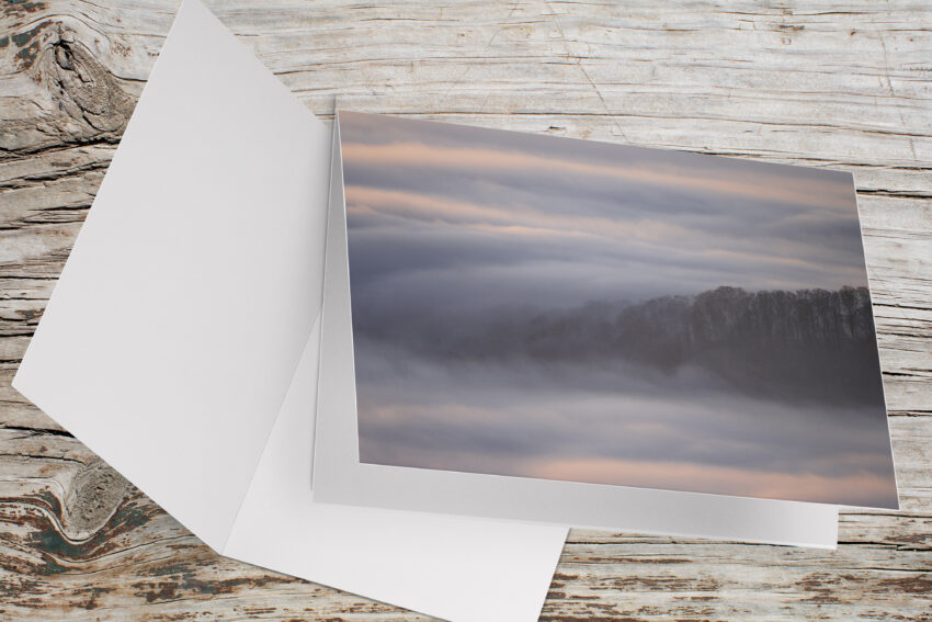 Carte Double Format 17x11.5cm avec enveloppe - Grand Ballon sous la brume