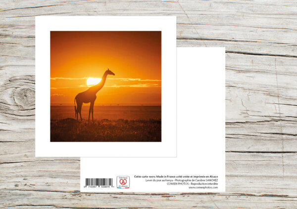 Carte Simple Format 12x12 cm avec enveloppe - Girafe