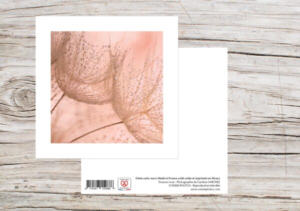 Carte Simple Format 12x12 cm avec enveloppe - Goutte rose