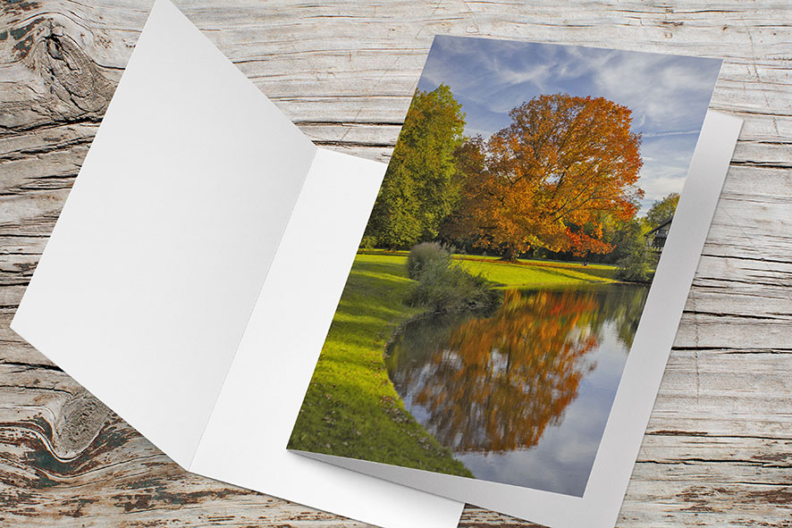 Carte Double Format 17x11.5cm avec enveloppe - Ambiance automnale
