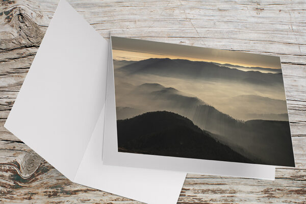 Carte Double Format 17×11.5cm avec enveloppe - Coucher de soleil Vosges 2